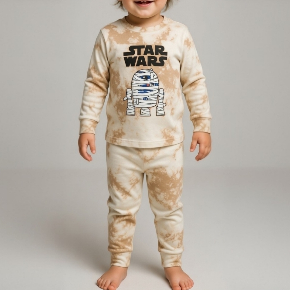 babyGap Boy 18-24M Star Wars Mummy R2-D2 Pajama Set Tan Camo Halloween PJ Cotton